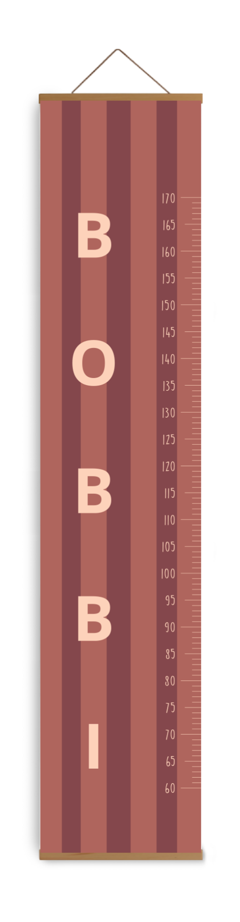 Groeimeter gestreept bruin Bobbi