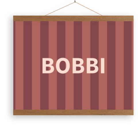 Canvasposter gestreept bruin Bobbi