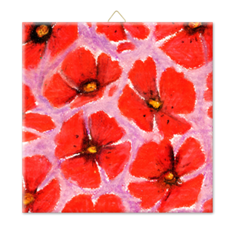 Tegeltje klaprozen roze rood Moederdag