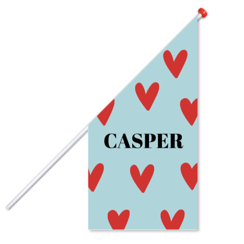 Geboortevlag hartjesprint