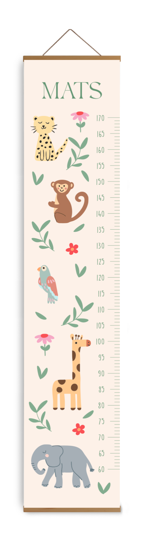 Groeimeter Dierenprint Mats
