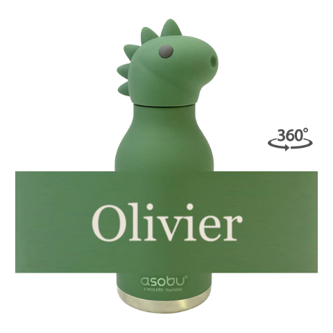 Drinkfles Dierenhoofd Dino's naam