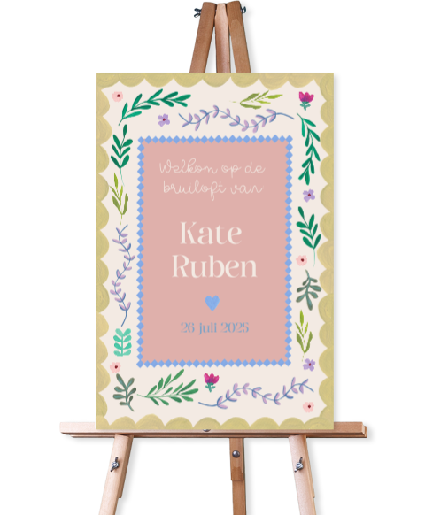 Welkomstbord Kate Ruben
