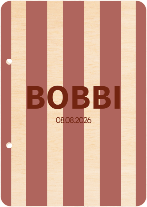 Bewaarbundel geboortekaartjes Streepjes Terra Bobbi