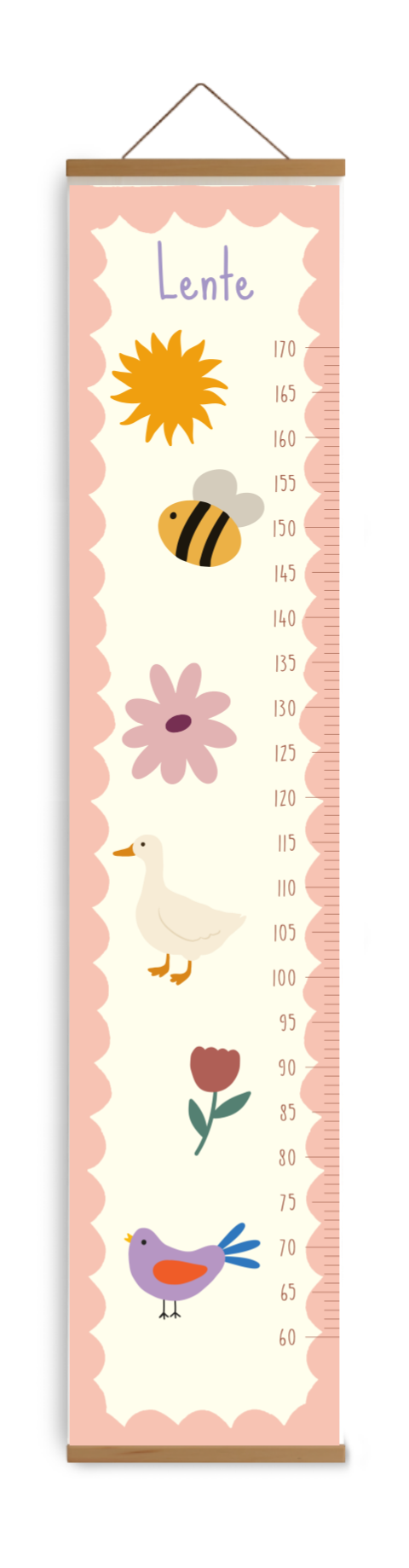 Groeimeter kleurrijk perzik Lente