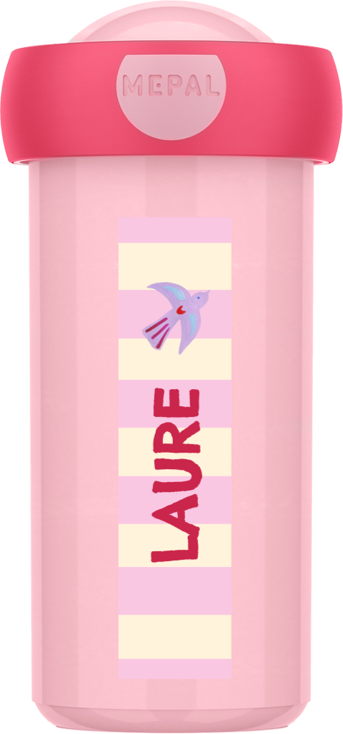 Mepal Schoolbeker Streepjes roze Laure