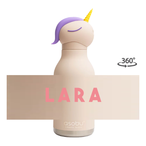 Drinkfles Dierenhoofd Unicorn naam kleurtjes