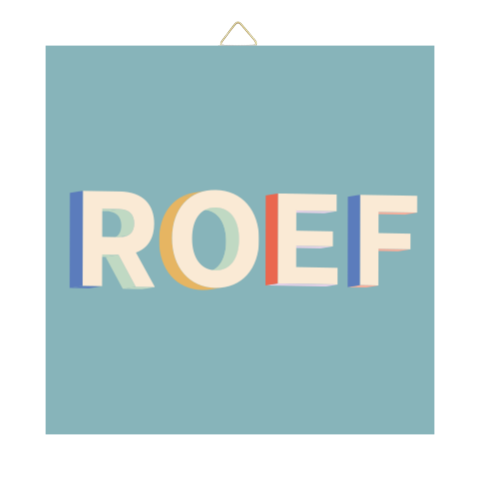 Tegeltje blauw 3d letters