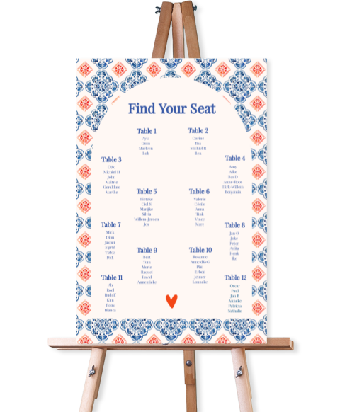 Tafelschikking bord tegelprint Ayla & Guus