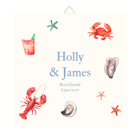 Tegeltje trouwdag Aquarel Beach Holly James