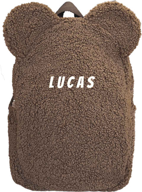Teddy Rugzak met oortjes bruin taupe