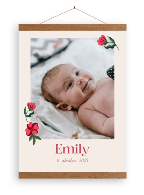 Canvasposter foto bloemen naam