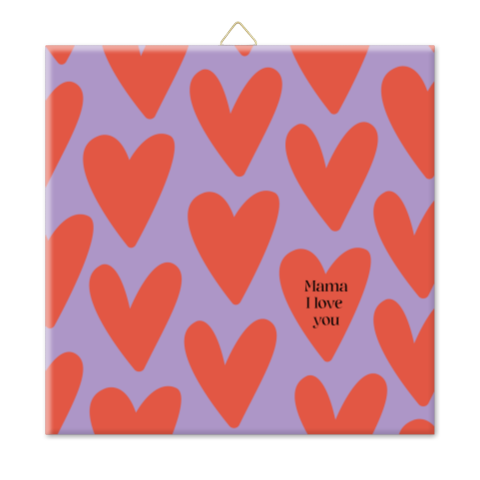 Tegeltje hartjesprint Moederdag