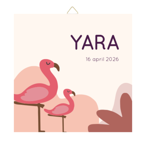 Tegeltje flamingo zusjes Yara