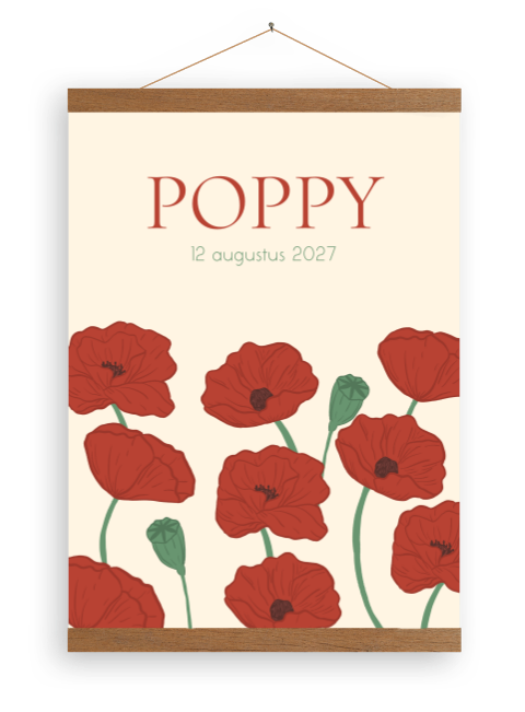 Canvasposter klaprozen Poppy
