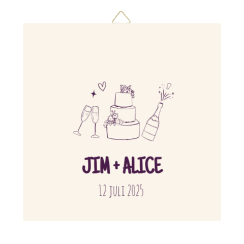 Tegeltje trouwdag Iconen Geschilderd Jim Alice