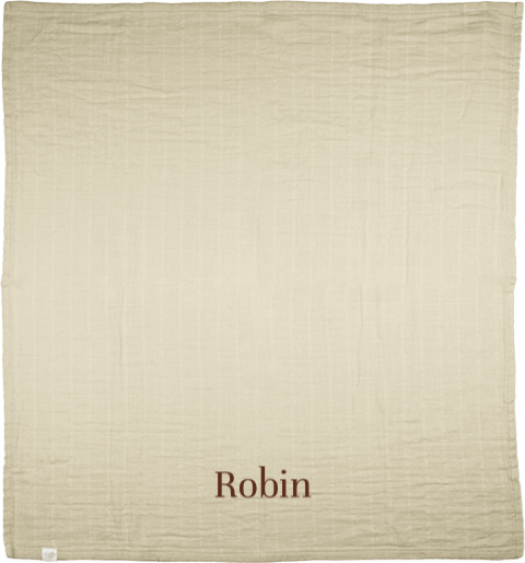 Hydrofiele doek met naam beige