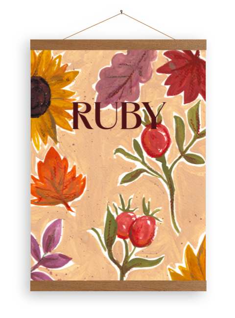 Canvasposter bloemen herfst Ruby