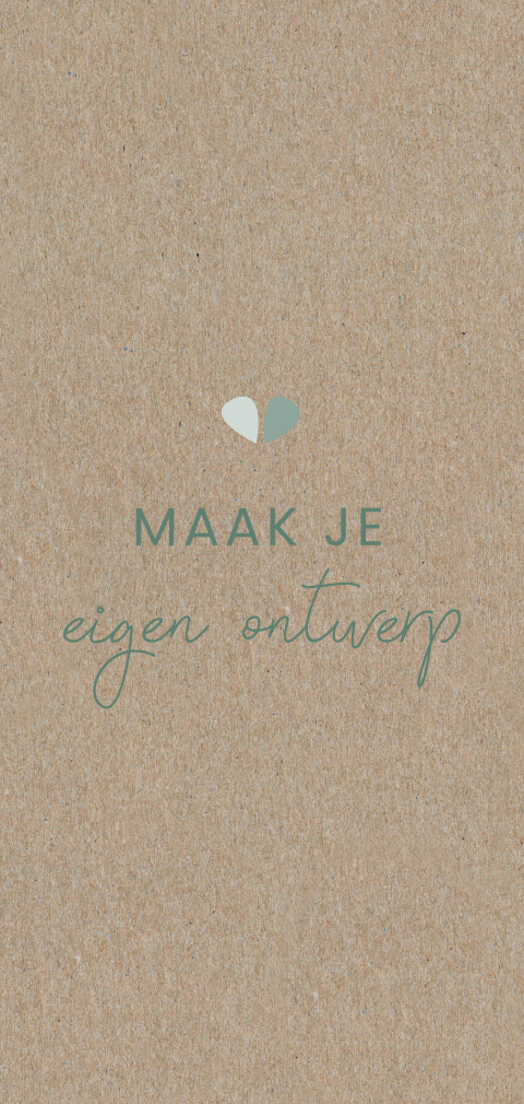 Kraft kaart langwerpig - enkel staand