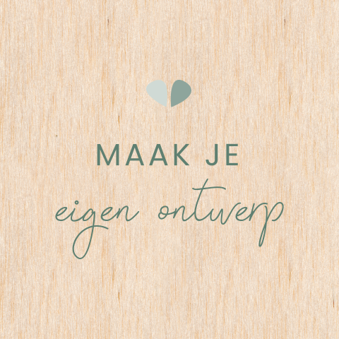 Houten kaart vierkant - enkel