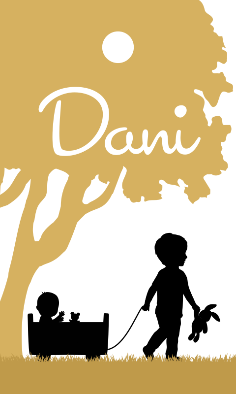 Label silhouet in het gras geel 18 stuks 30x50mm