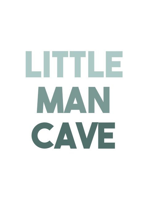 Poster little man cave groentinten