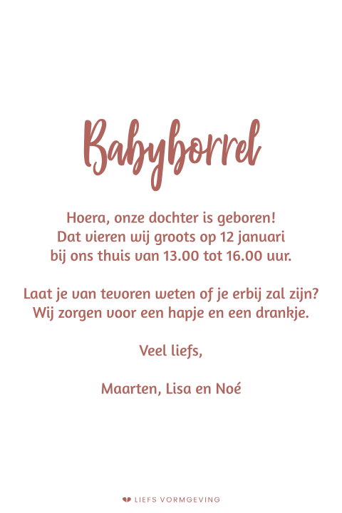 Kraamborrel | Sterrenregen koper en rood