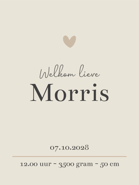 Poster neutraal met klein hartje