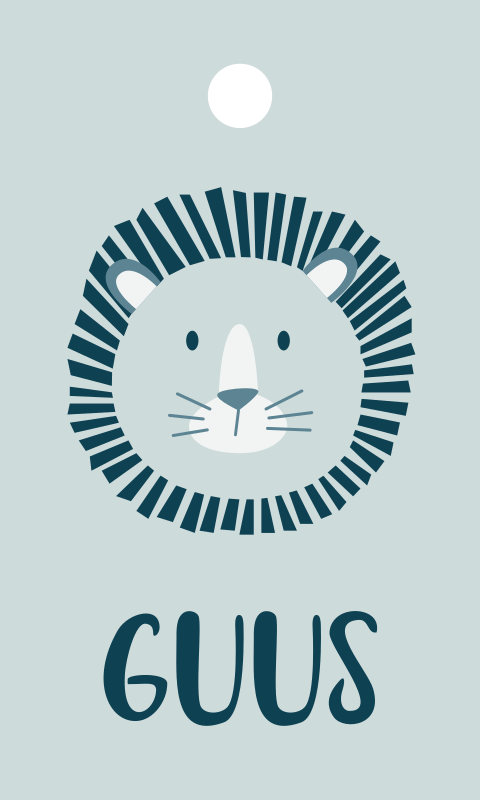 Label cartoon leeuw met manen 18 stuks 30x50mm