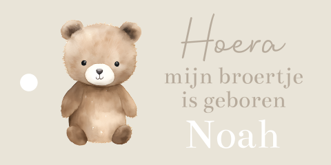 Label liggend lief beertje | 10 stuks 70x35 mm