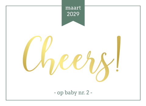 Wijnetiket | 5 stuks cheers op baby nr. 2