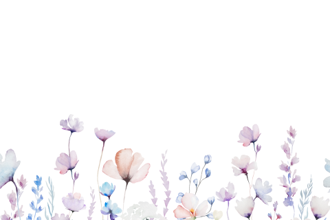 Geboortekaartje met ovaal doorkijk en waterverf bloemen