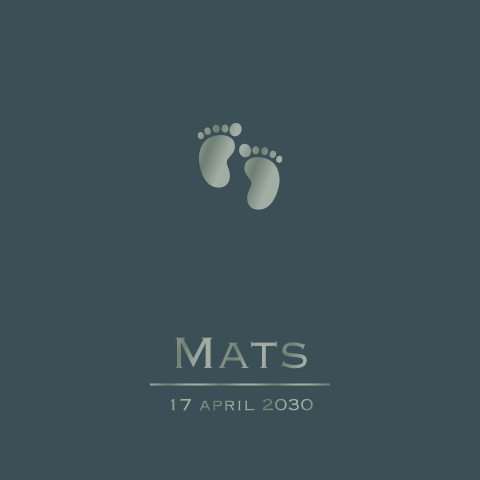 Geboortekaartje jongen met voetjes in hoogglans