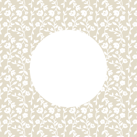 Geboortekaartje beige met doorkijk en wit bloemen patroon