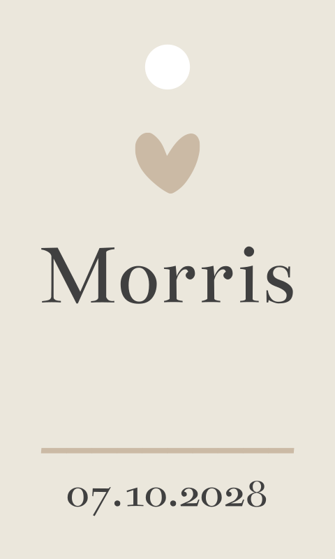 Doopsuiker label neutraal met hartje 18 stuks 30x50 mm