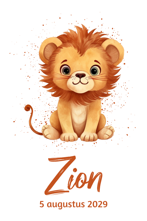 Tuinbord met schattige leeuw