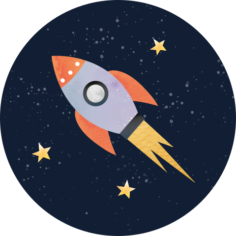 Sluitzegel blauw met raket