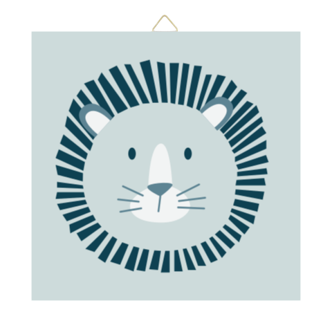 Geboortetegeltje cartoon leeuw met manen