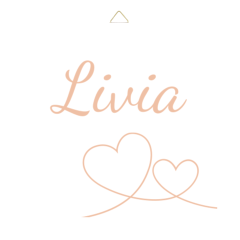 Geboortetegeltje rose kleur hartjes lijn