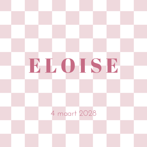Geboortekaartje meisje colour block roze