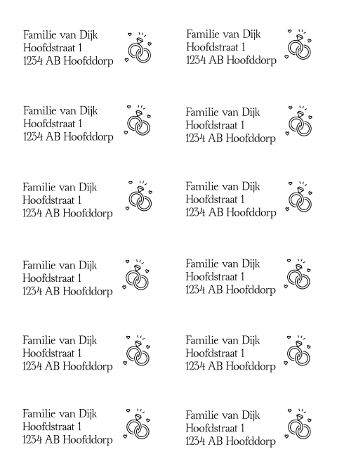 Adresstickers Ringen