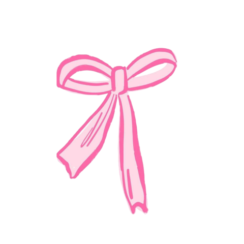 Sluitsticker Getekende roze strik
