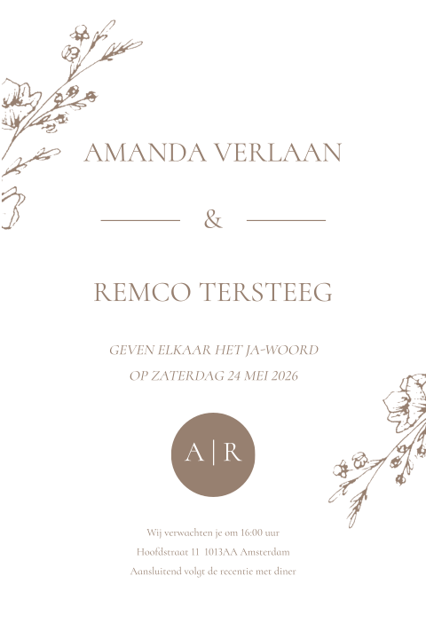 Bloementak Uitnodiging