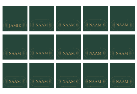 Naamkaartjes Gevouwen boho groen