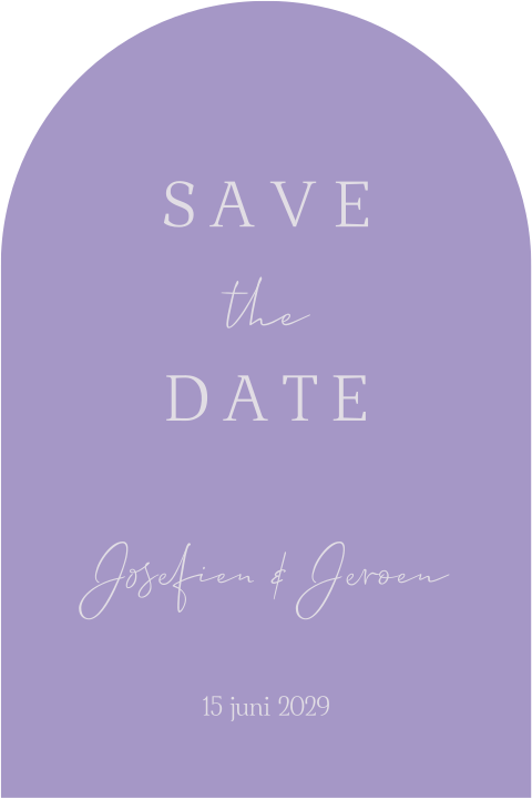 Save the date kaart pastel kleuren boogvorm