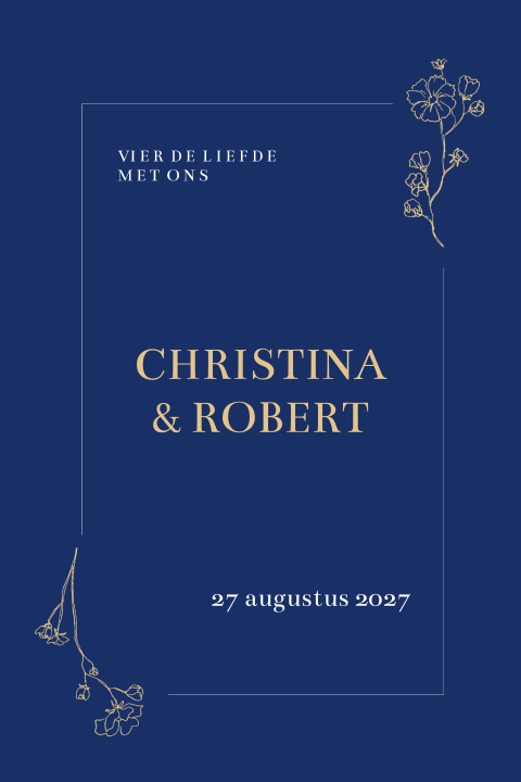 Uitnodiging nachtblauw chique