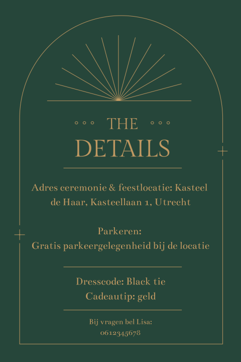 Detailkaartje boho groen