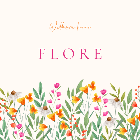 Geboortekaartje Kleurrijke bloemen