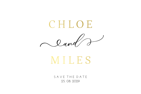 Save the date modern chique goudfolie