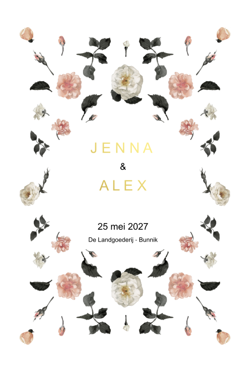 Uitnodiging pastel bloemen